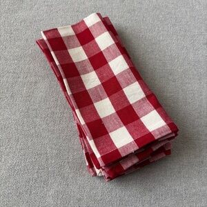 NWT "DII for the Home" Classic Red Gingham Napkins 100% Cotton Set of 4